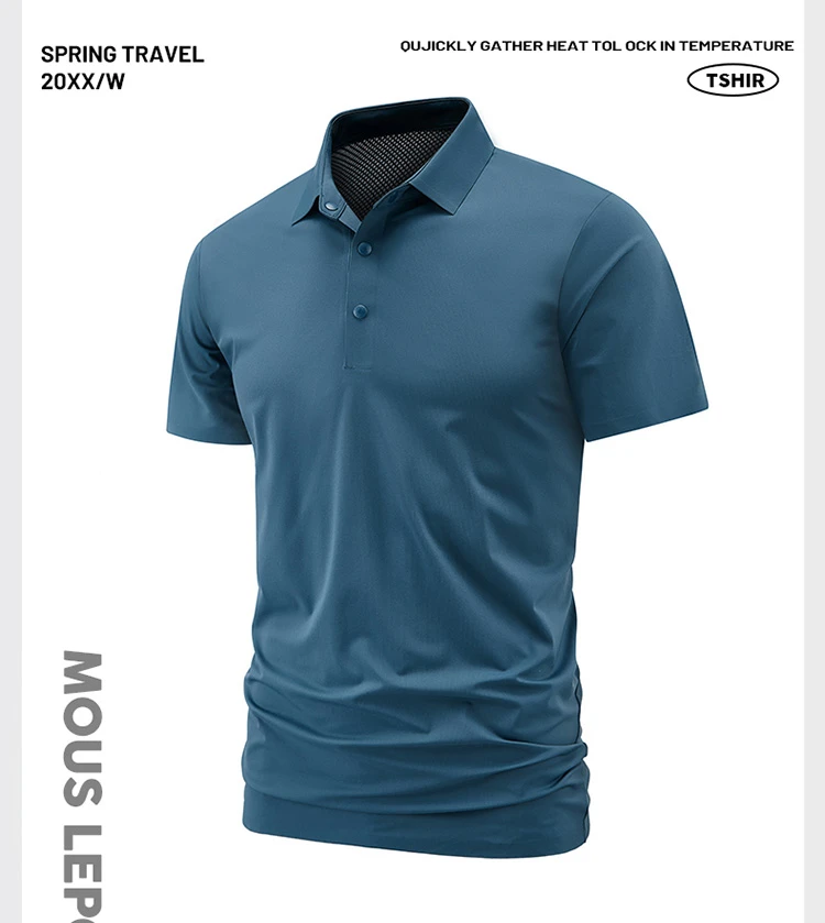 7A抗菌冰丝无痕夏季男士翻领短袖商务休闲运动T恤衫速干POLO衫
