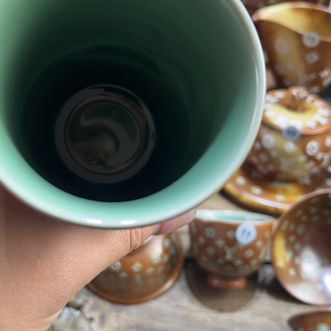 甜***手龙泉青瓷草木灰可乐杯