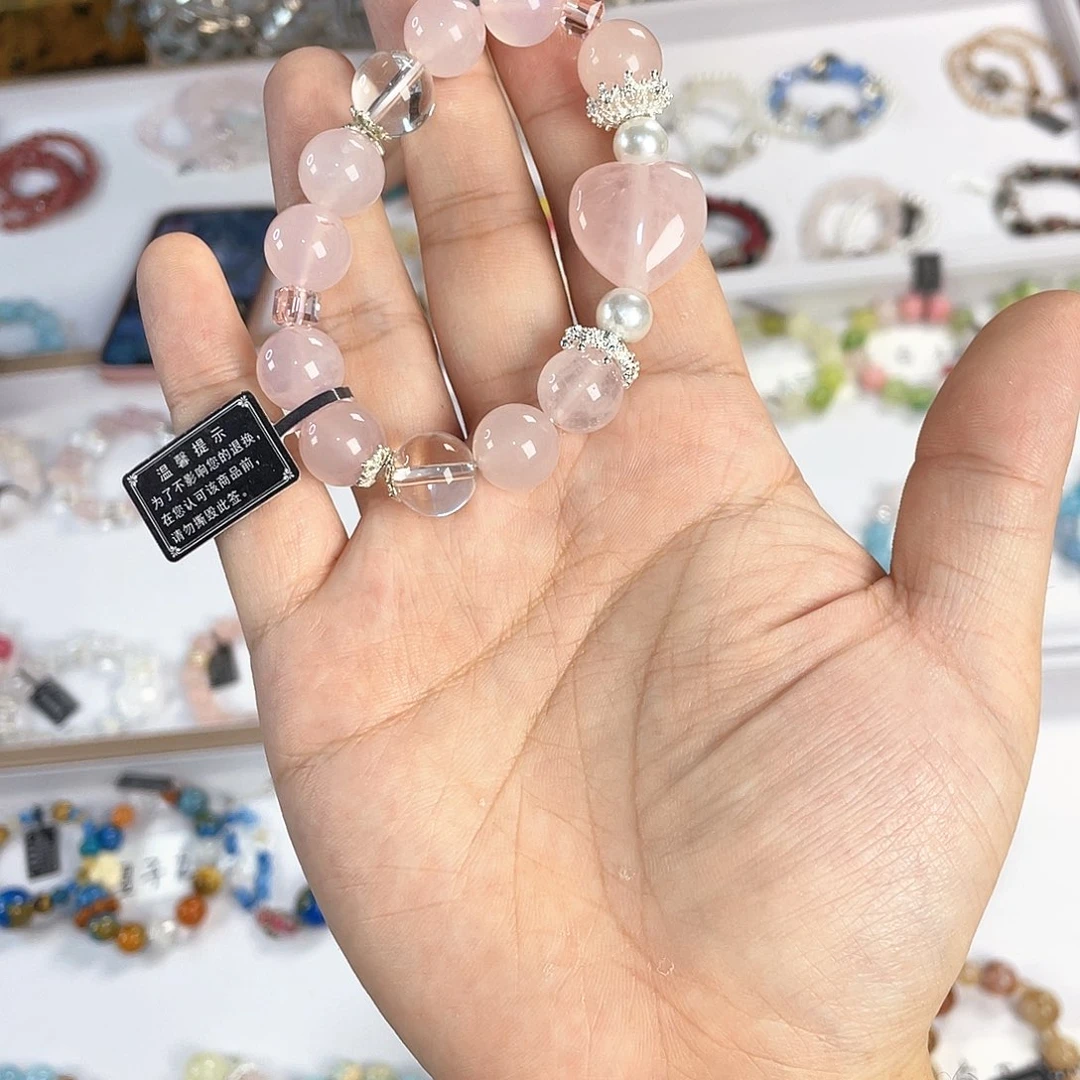 水晶手链银S925镀金镶嵌