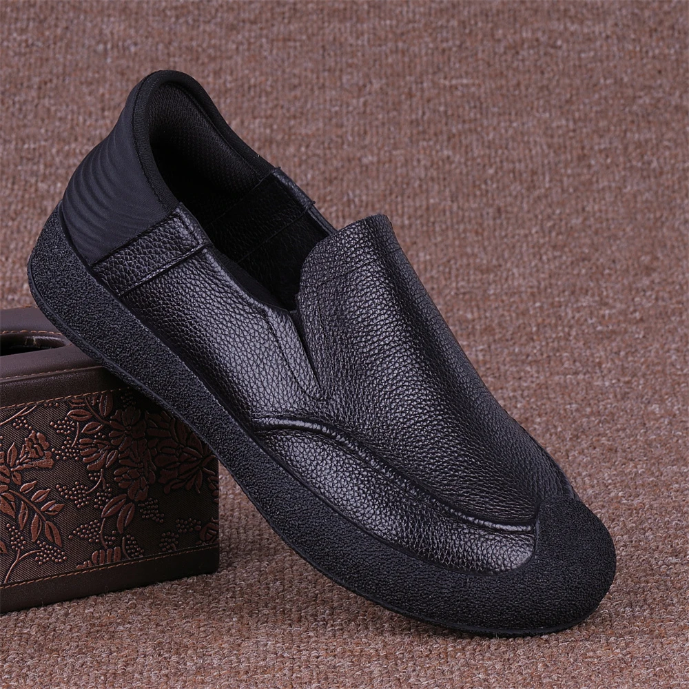 ICCLEK男鞋春秋新款鞋商务休闲百搭舒适男士软底一脚蹬豆豆皮鞋