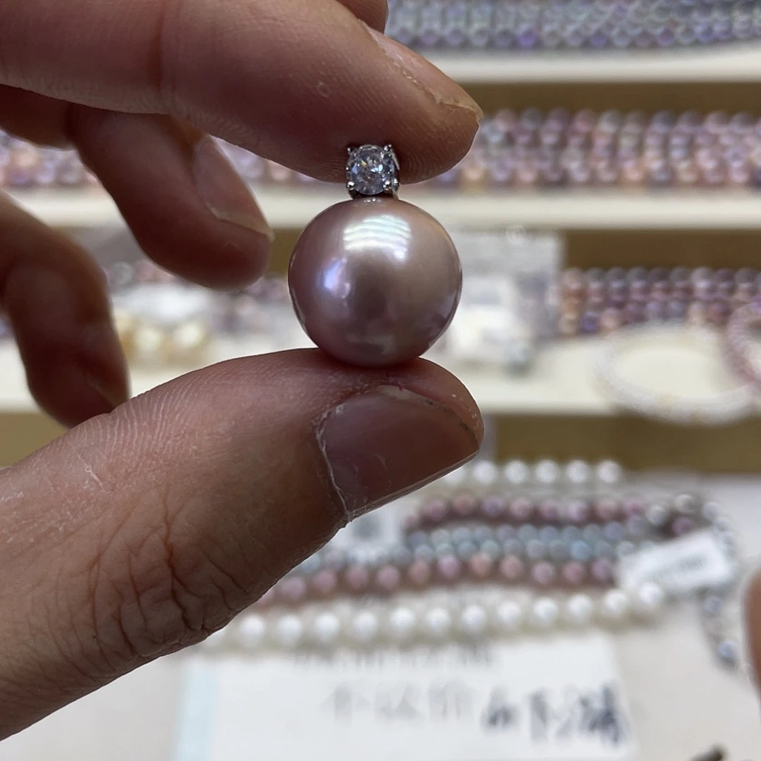 淡水珍珠银S925镶嵌颈饰