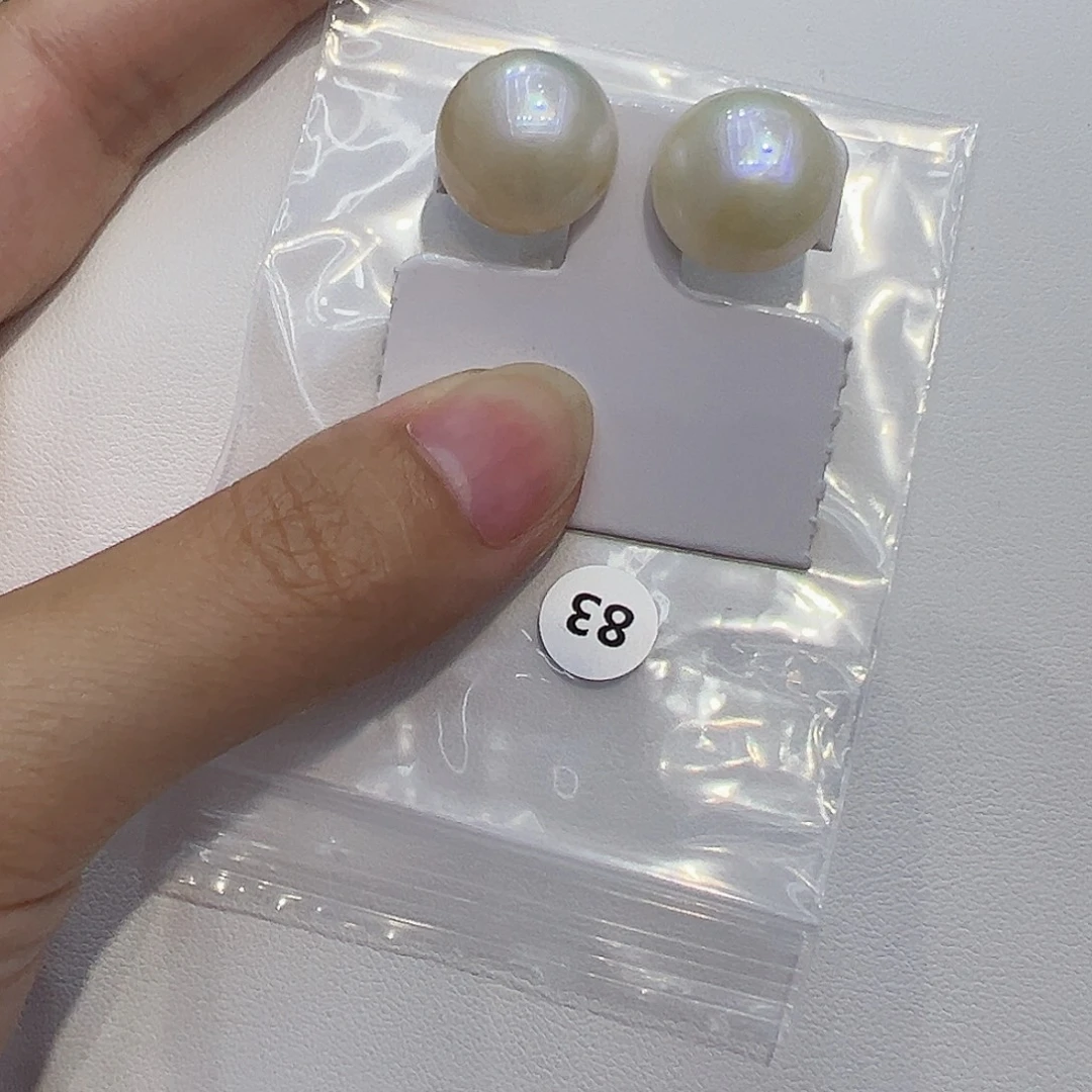 耳饰拼合珍珠（马贝珠）银S925镶嵌