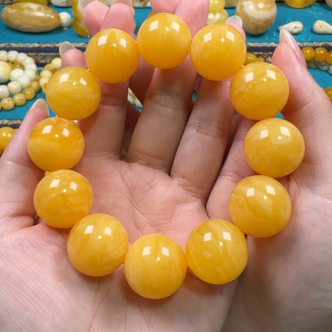 琥珀未镶嵌手链蜜蜡