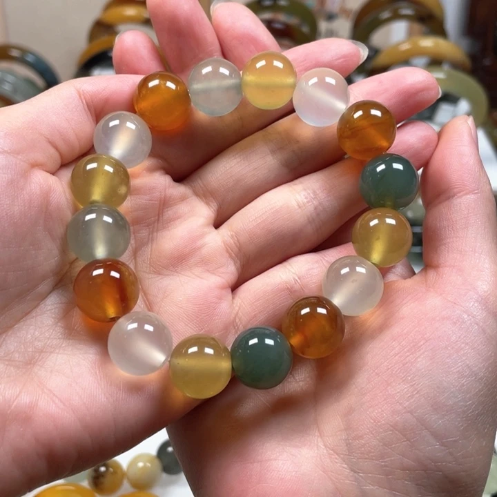 未镶嵌蛇纹石玉手链?***风