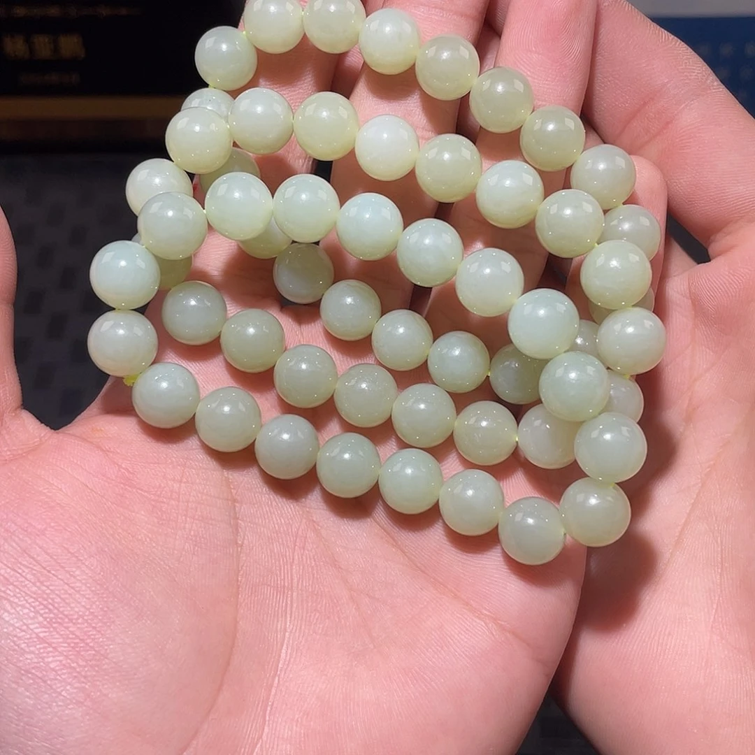 和田玉Sc034且末料手串多样性发一未镶嵌