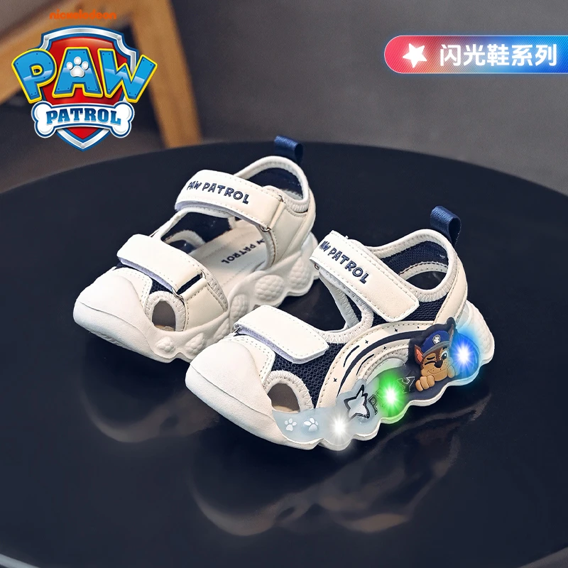 汪汪队男童鞋2025年春季新款运动鞋闪光款镂空鞋中小童轻便透气鞋