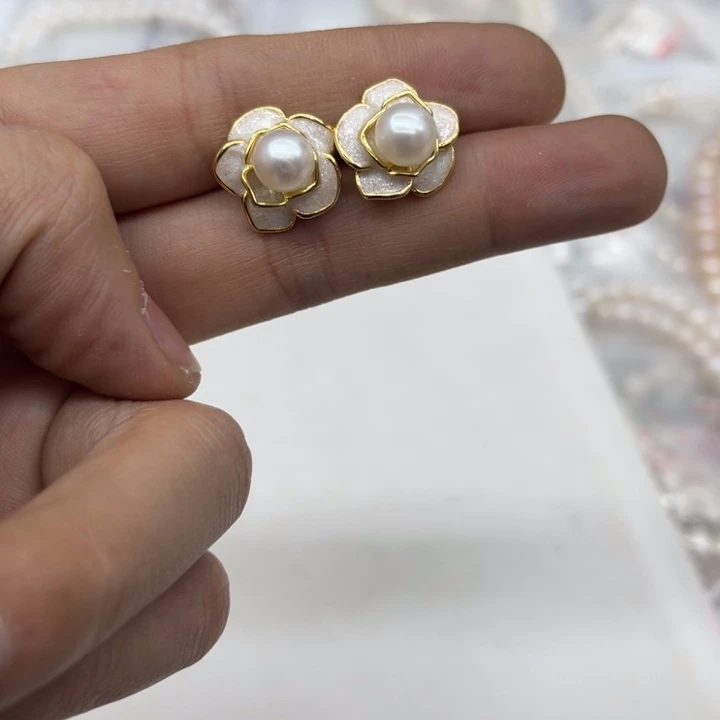 颈饰淡水珍珠银S925镶嵌18