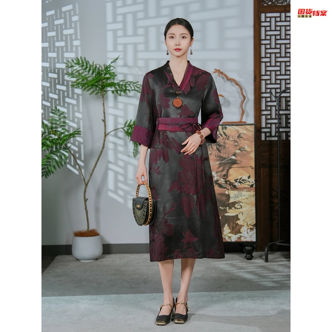 【万象有衣】红牡丹-设计师款裙子-6111