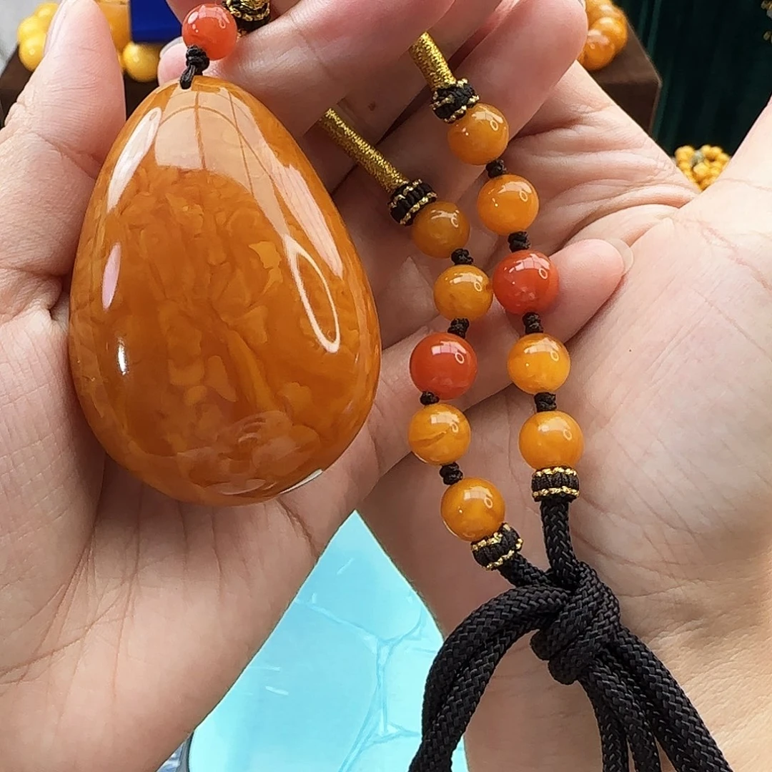 琥珀颈饰未镶嵌吊坠