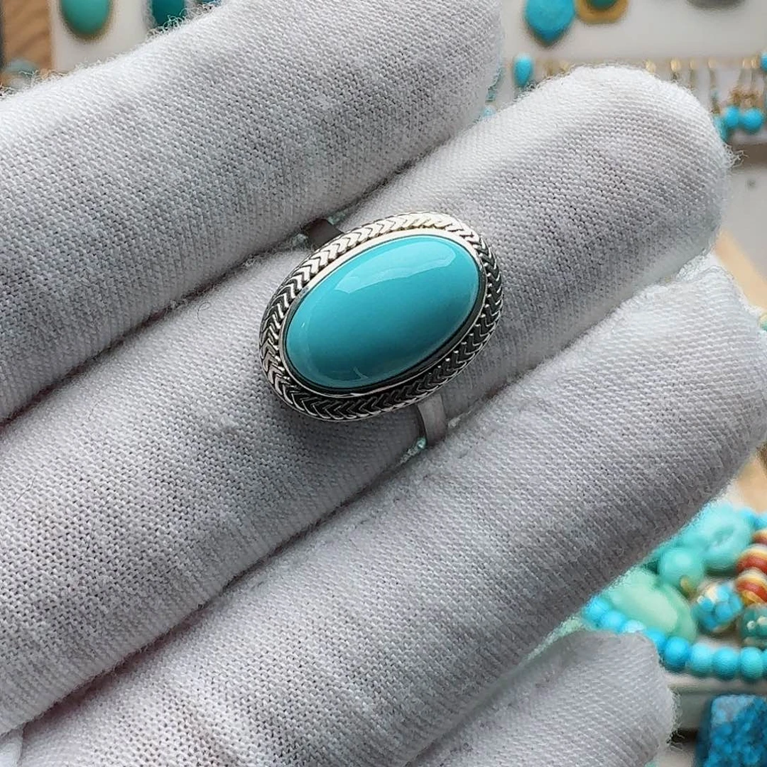 绿松石银S925镶嵌颈饰