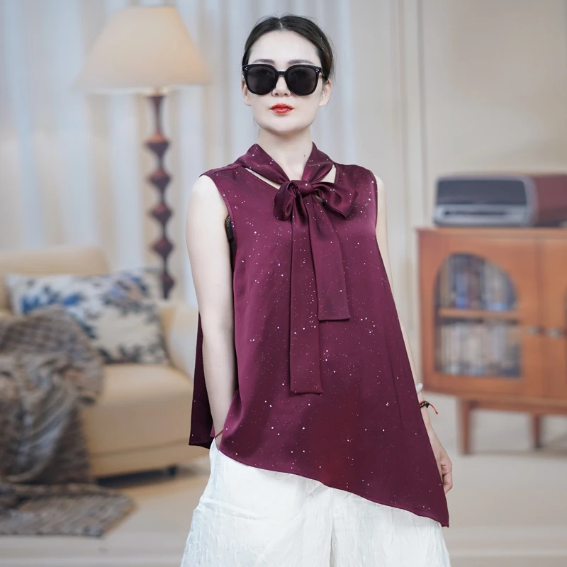 【芊茹韵】老钱风星空款上衣女士精致百搭无袖夏季宽松显瘦QRY25076