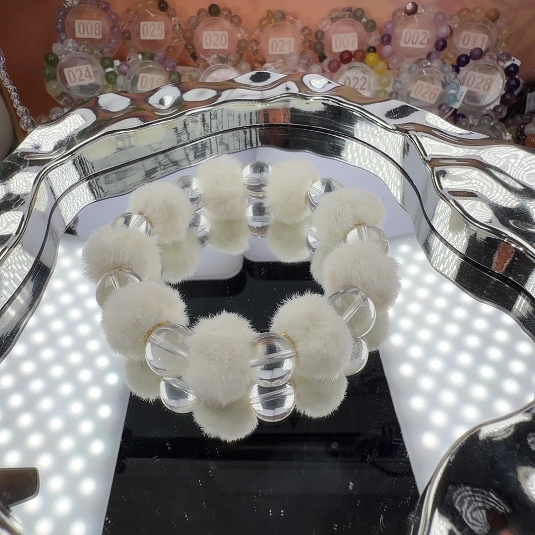 手链银S925镶嵌烟晶