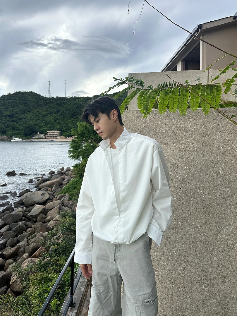 【月光之城】Bloom Studio夏季新款假两件衬衫男宽松休闲百搭上衣