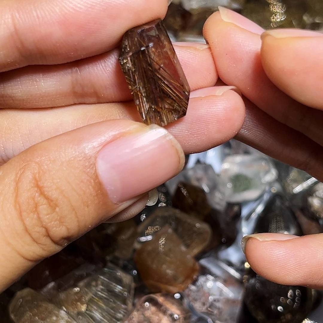 七***灰烟晶戒指银S925镶嵌