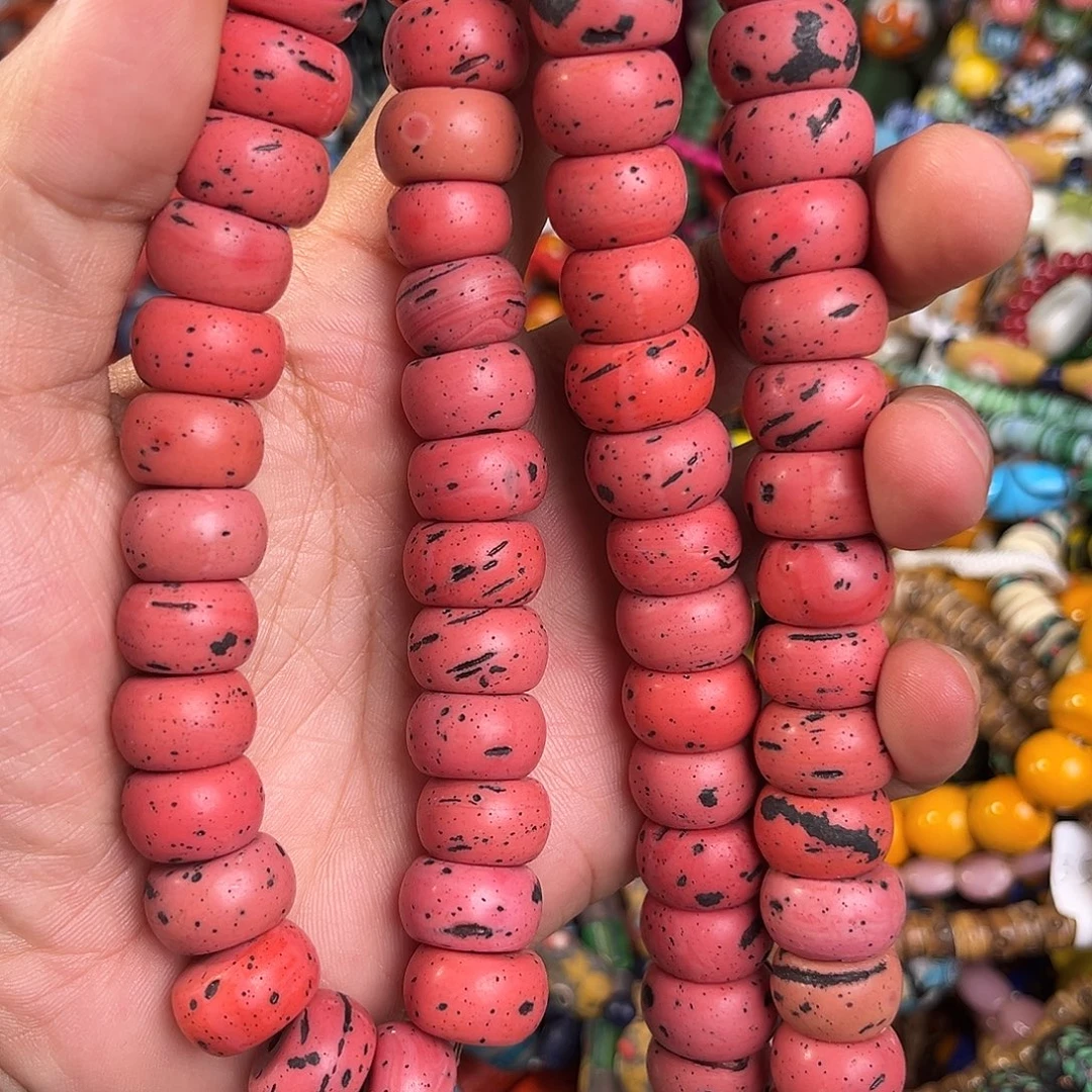 琉璃非金属粉色老珠