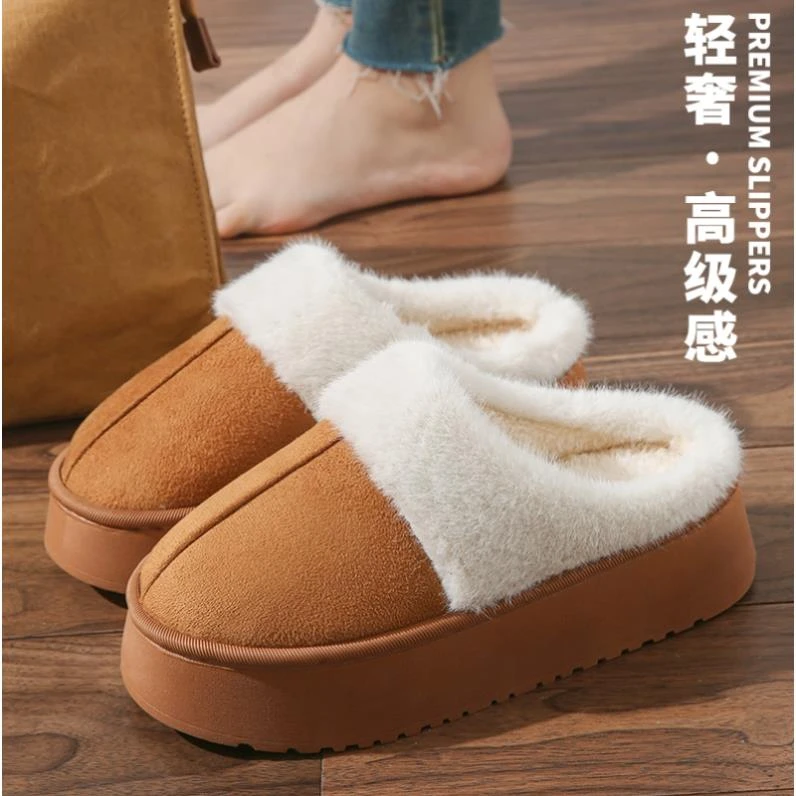 升级加厚版美拉德棉拖鞋女士冬天外穿拖鞋室内家居家用防滑保暖拖