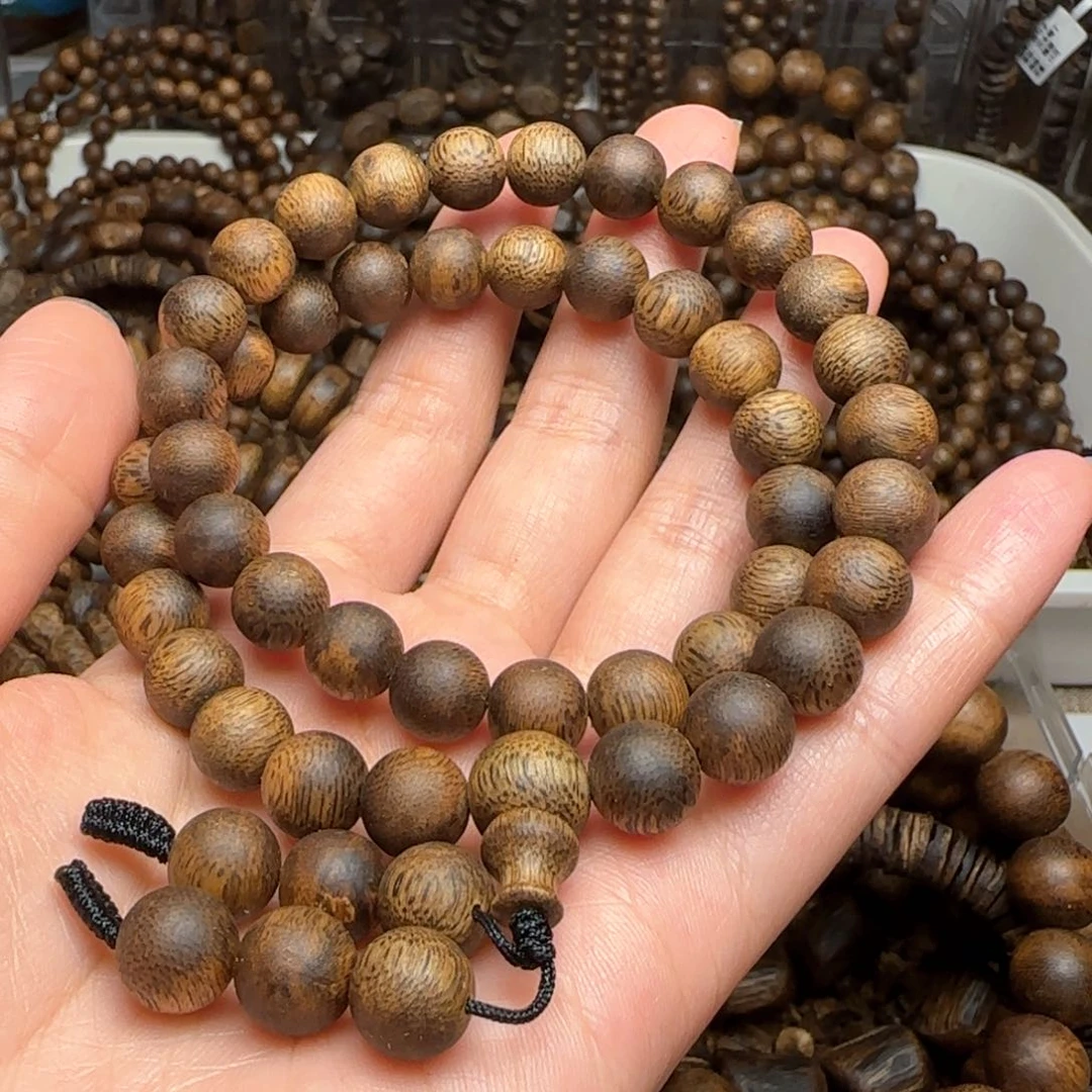 沉香手串用****1双圈0.9规格海南乌身老料