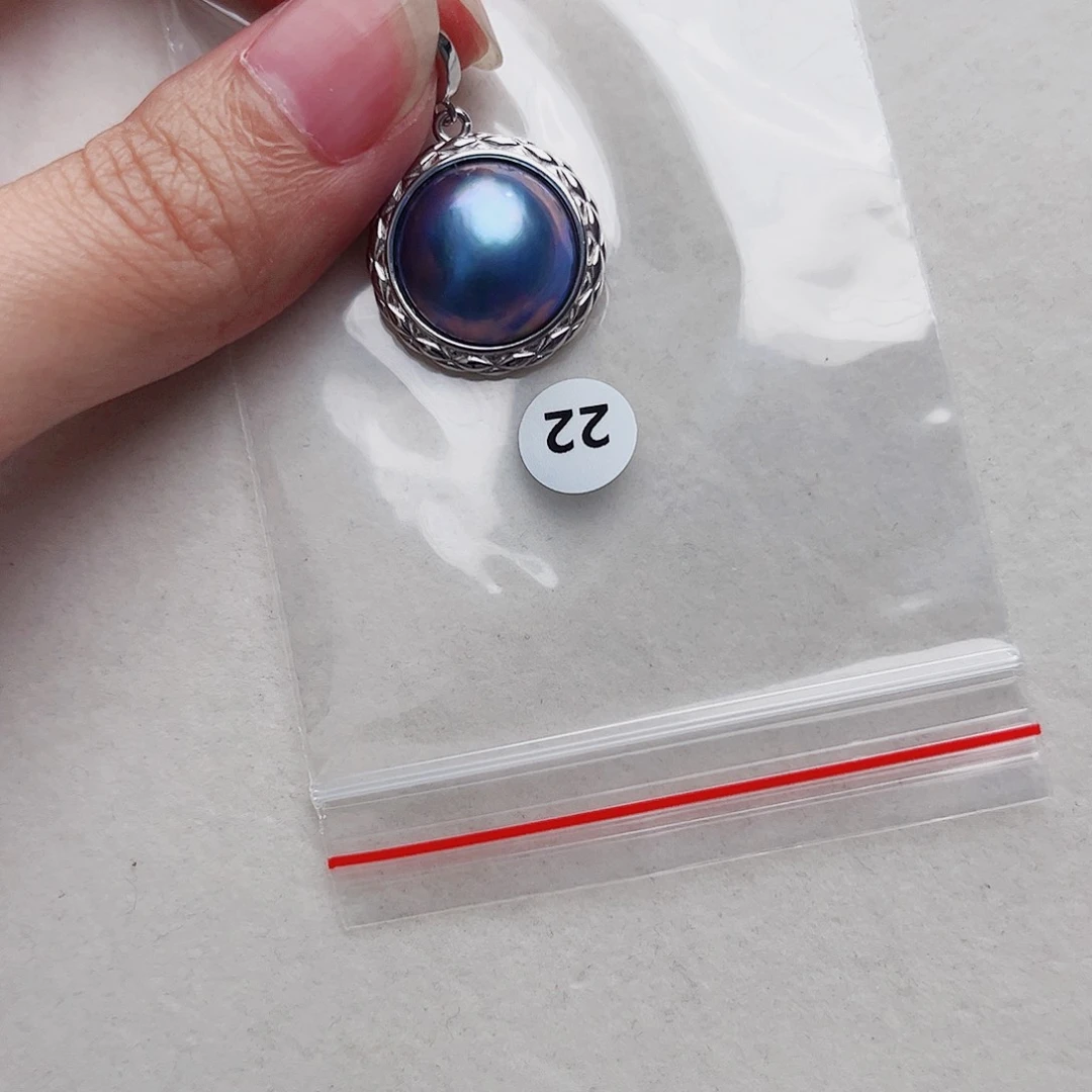 银S925镶嵌拼合珍珠（马贝珠）颈饰爱****儿