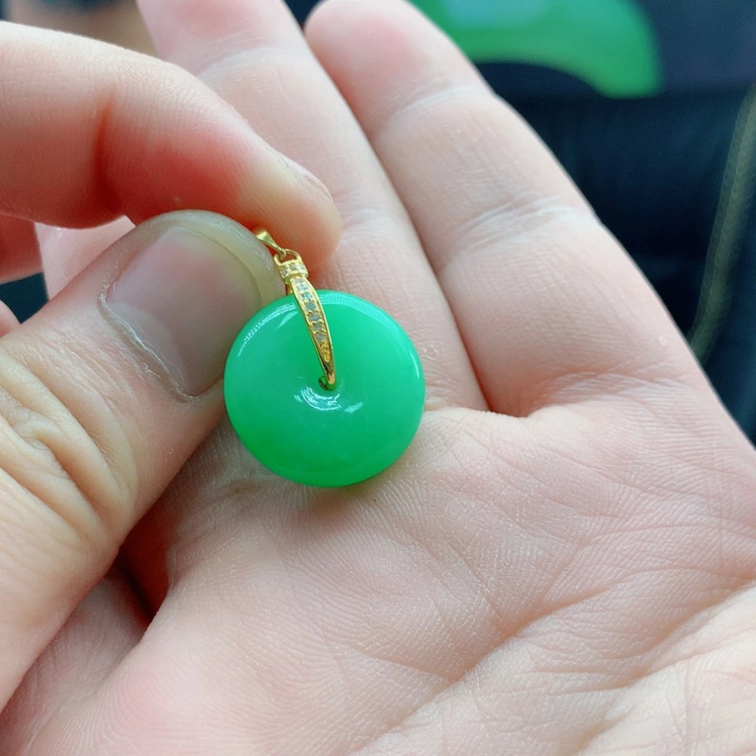 翡翠挂件14K金镶嵌224