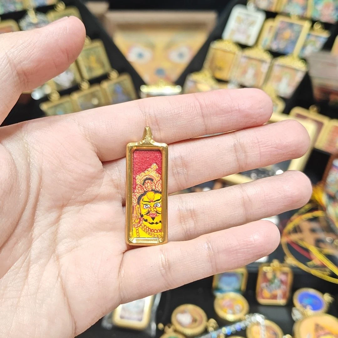 吊坠劉纯手绘黄c唐卡