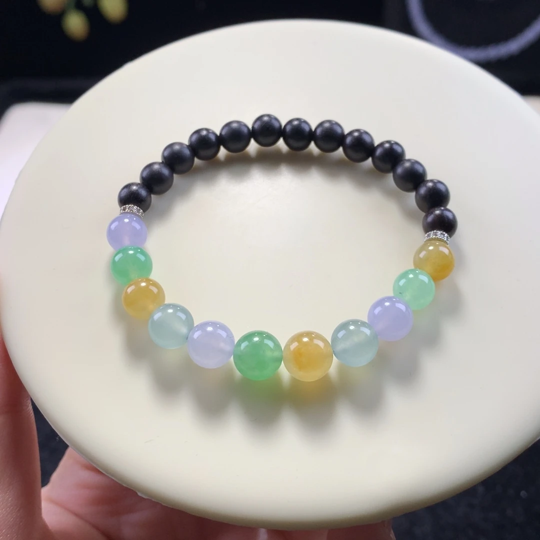 翡翠未镶嵌手串糖果派对