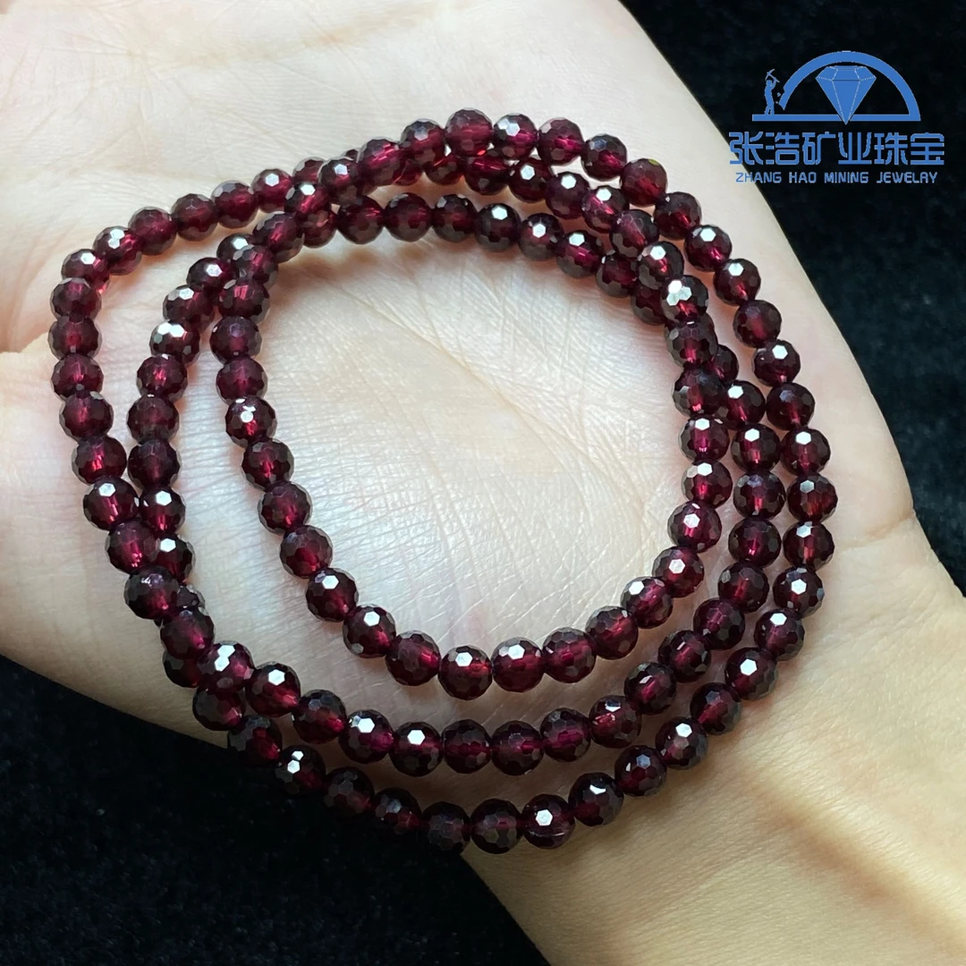 【星浩珠宝】石榴石多圈手串24-6T92K240【多样性发一件】4mm