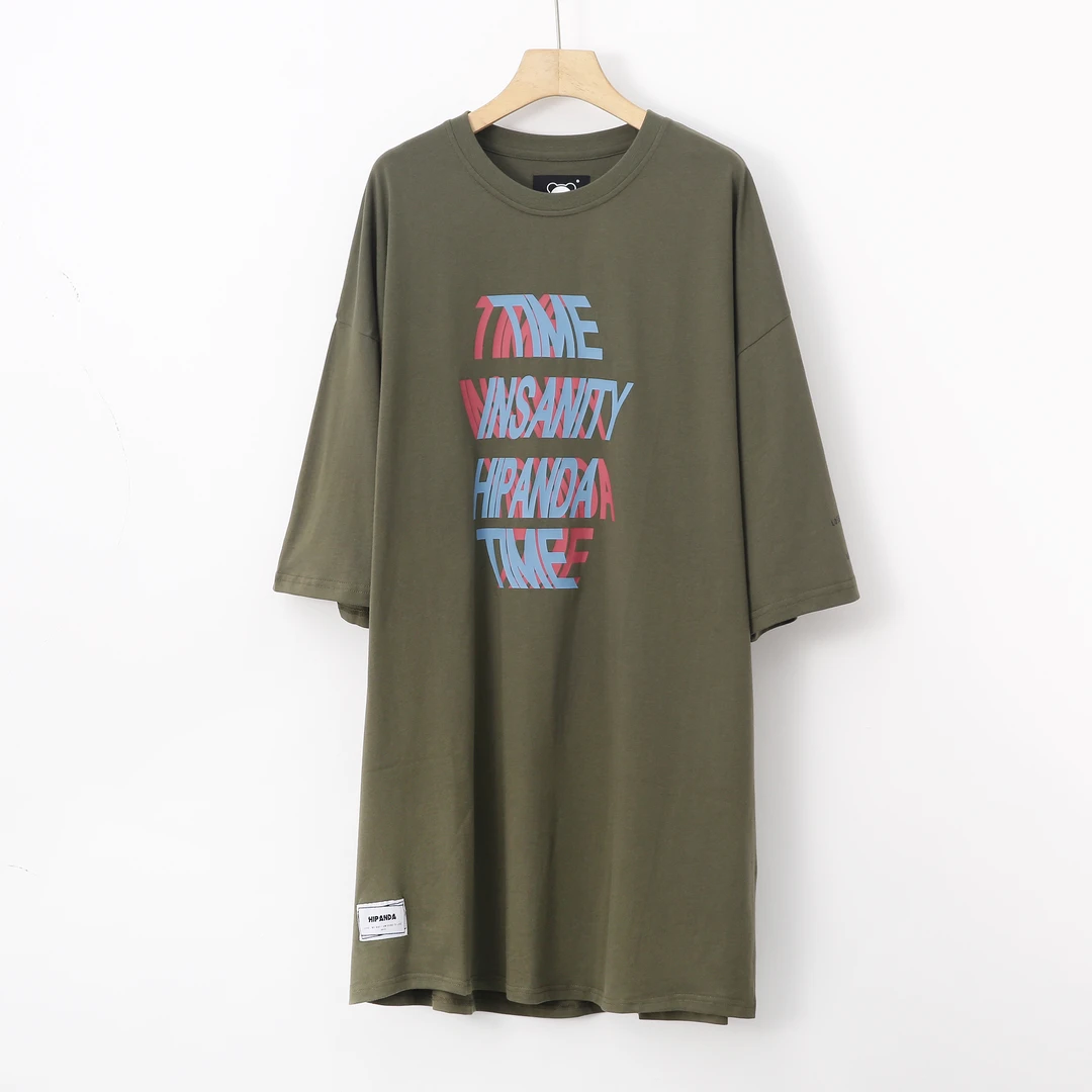 夏季男叠加字体大落肩T恤D42