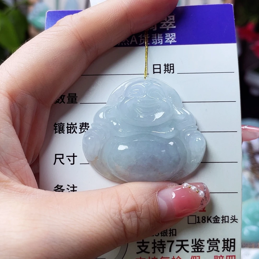 翡翠未镶嵌颈饰佛公56