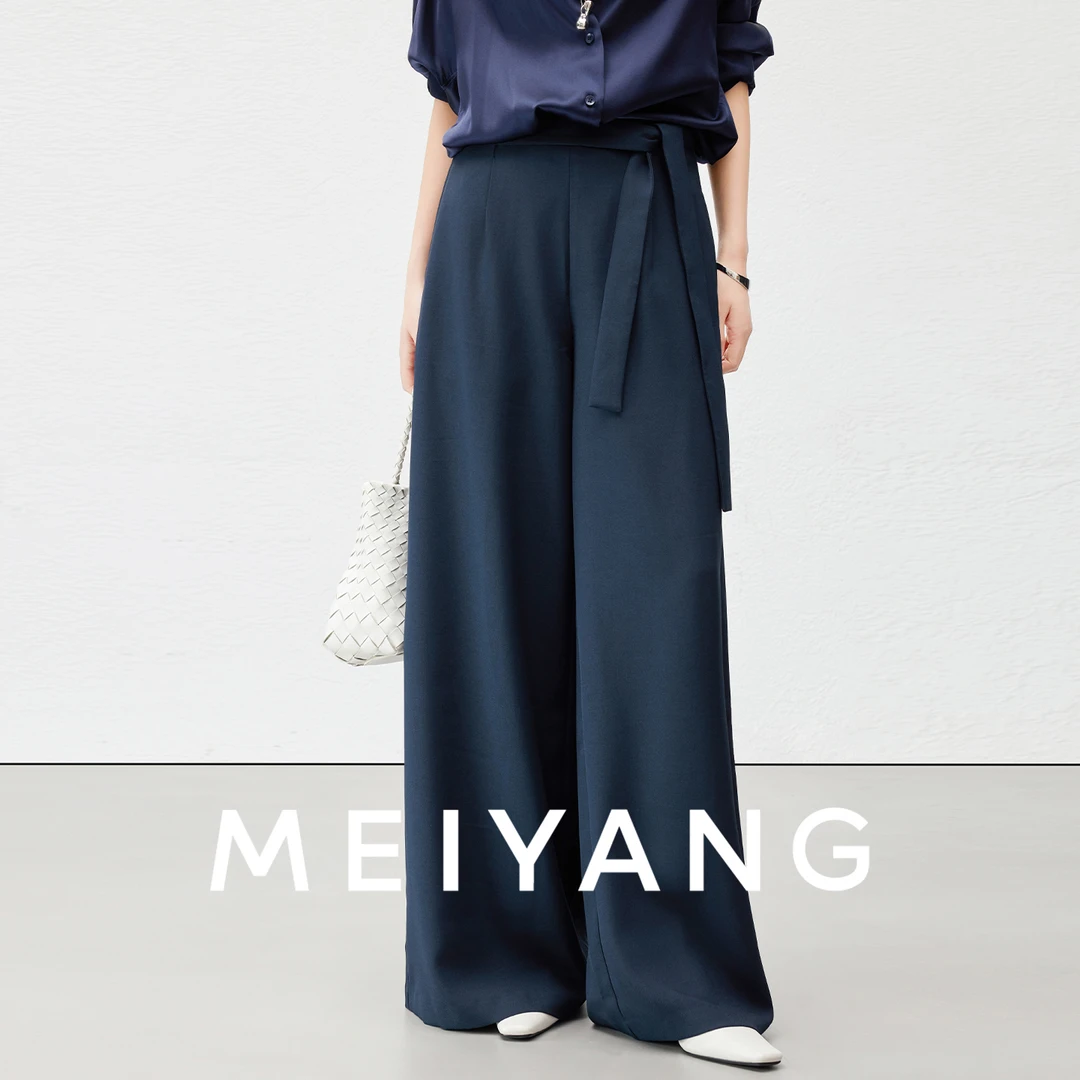 A美洋MEIYANG 超越麻二号西裤【商场同款】连片腰头阔腿【大60】-周一