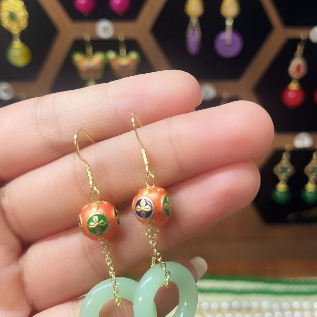 锆石纯铜925银耳饰