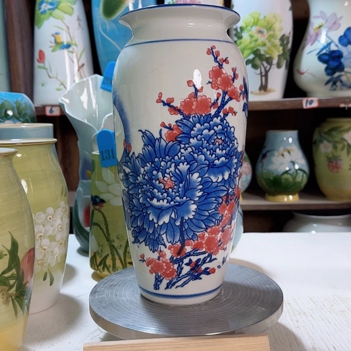 高32青花红牡丹新款陶瓷陶瓷陶瓷