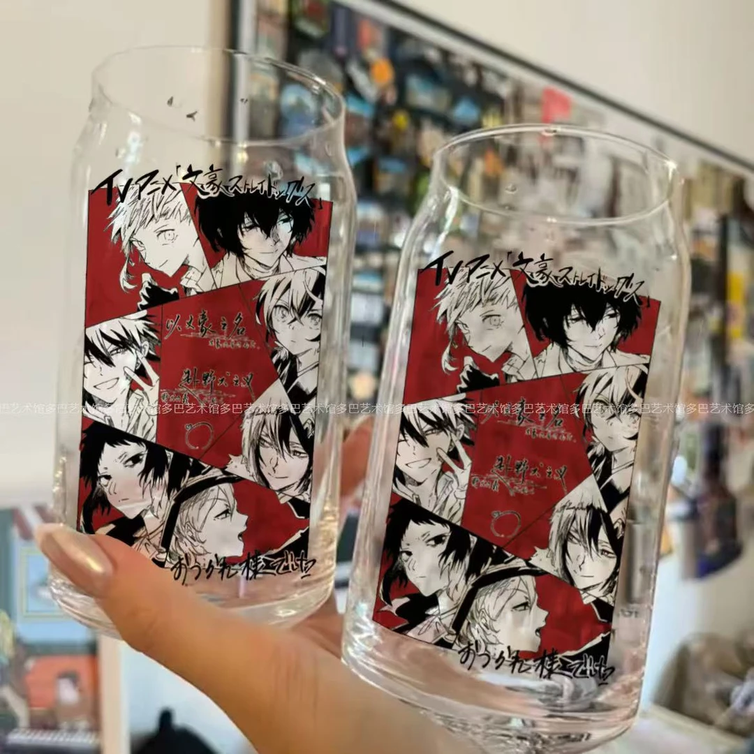 文豪野犬同人周边玻璃杯ins高颜值杯子牛奶果汁饮品学生创意杯