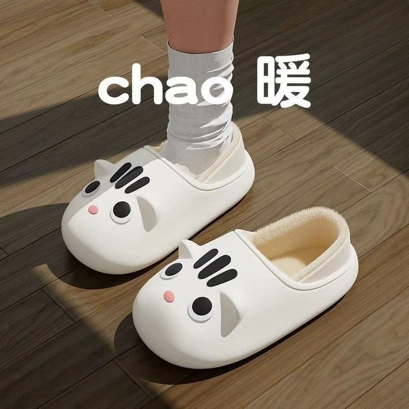 踩屎感棉拖鞋女室内家居包根防滑保暖防水EVA月子可爱棉拖鞋孕妇