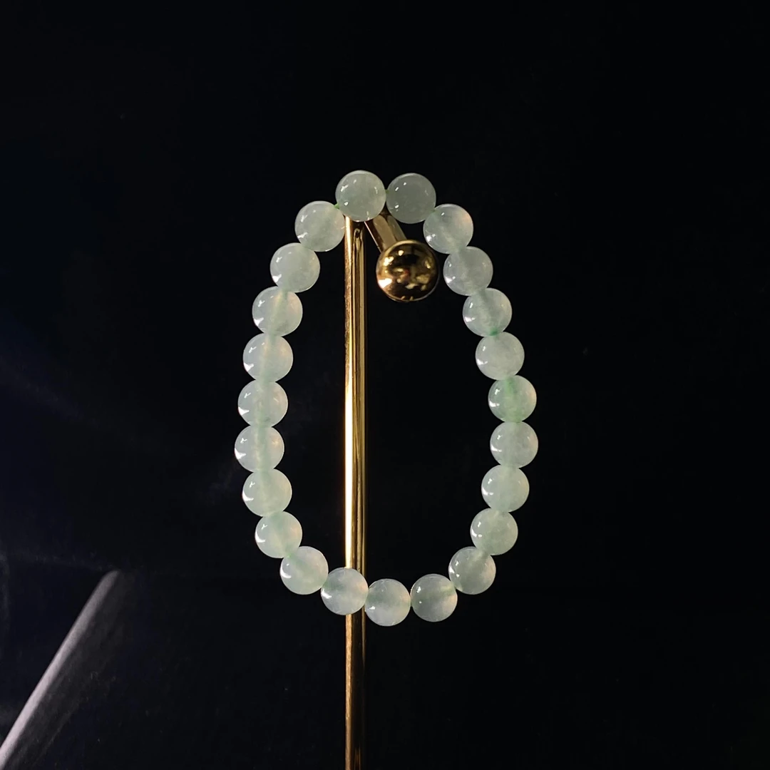 17天然缅甸翡翠A货冰晴珠链/801334/上海嘉禾拍卖