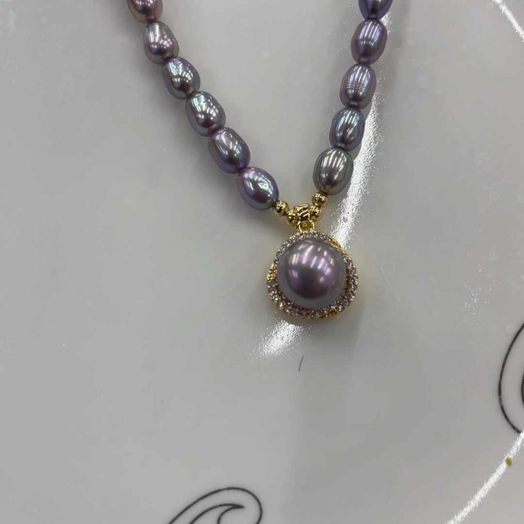 淡水珍珠颈饰合金80888