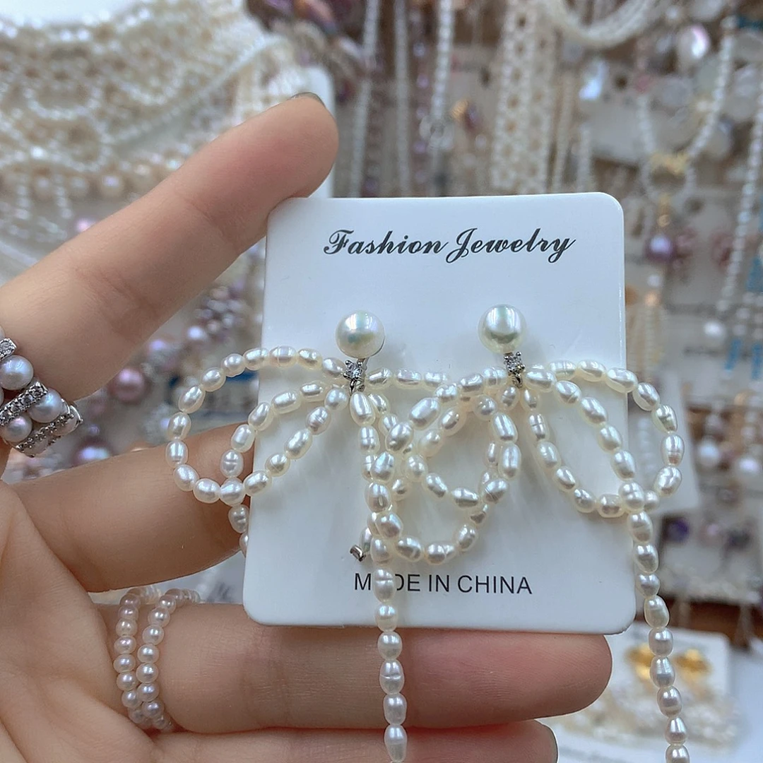 淡水珍珠耳饰银S925镶嵌