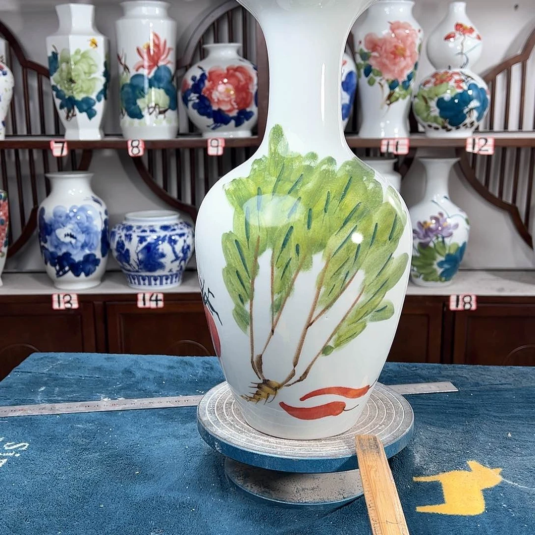 摆件景德镇陶瓷棒百财