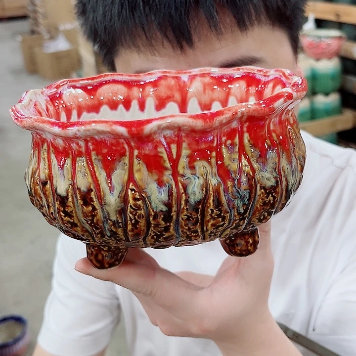 凑单10元陶瓷花盆发货！