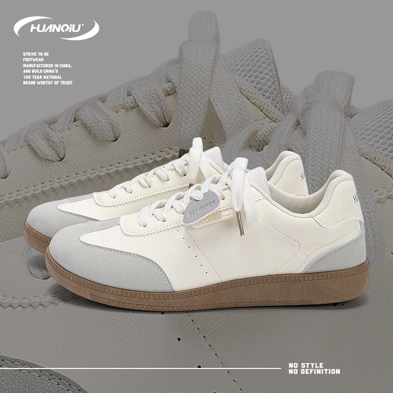 HUANQIU/环球百搭舒适轻便德训男鞋板鞋2025秋季新款复古潮流低帮