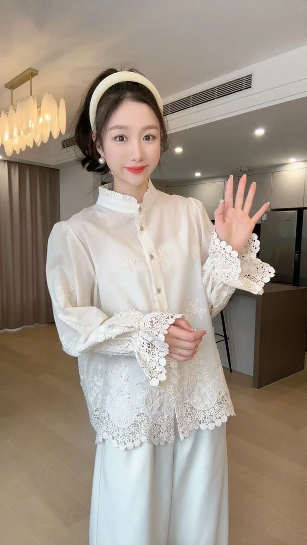 小玉推荐 立领睫毛弯弯衬衫