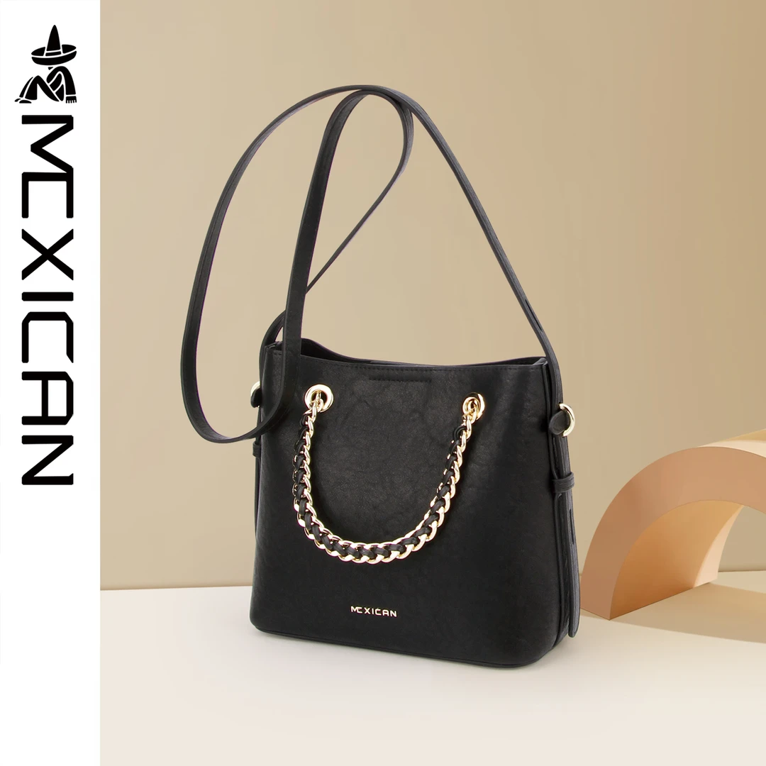 稻草人女包手提包女2025新款斜挎包简约百搭大气大容量通勤水桶包