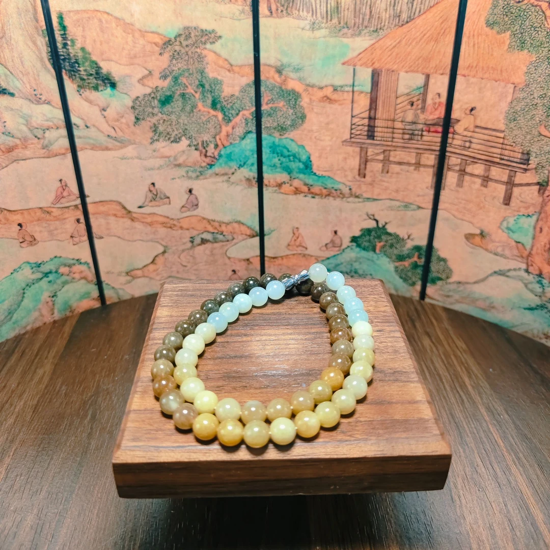 X和田玉渐变圆珠项链1297