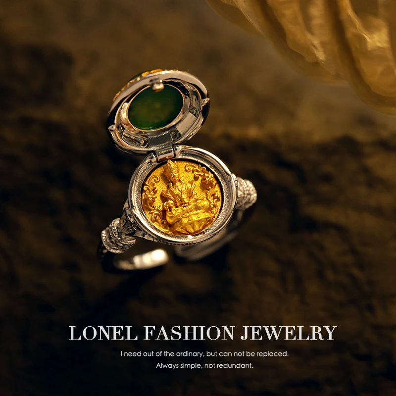 925银戒指 纯银戒指八大守护神女款开口戒指本命年属马女士必备品