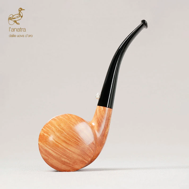意大利L’anatra 鸭子 2蛋浅色光面双面鼓 3毫 手工石楠木烟斗