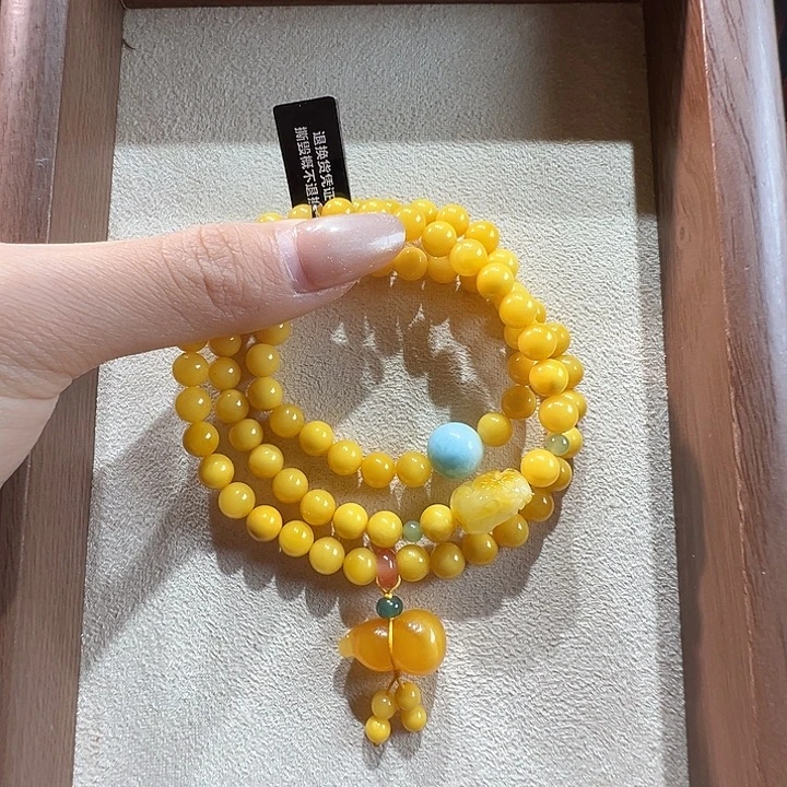 蜜蜡未镶嵌手串7.1mm蜜蜡手串