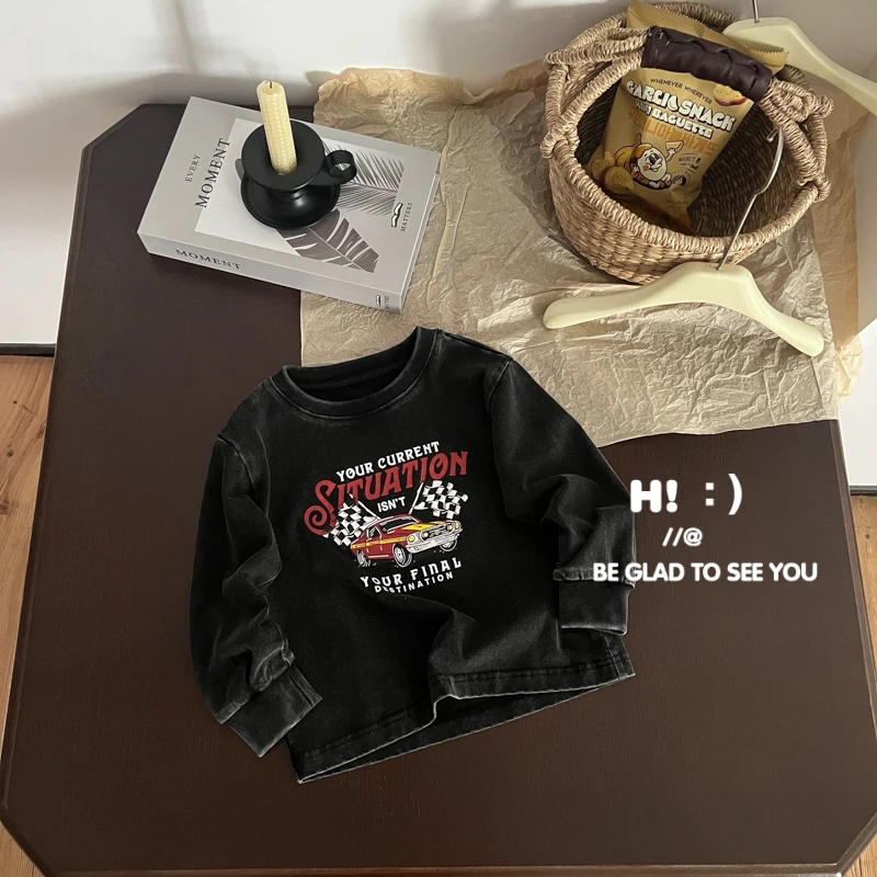 现货【百分百棉】郝叔童品秋季新款2025男童美式高货加厚长袖BY5301