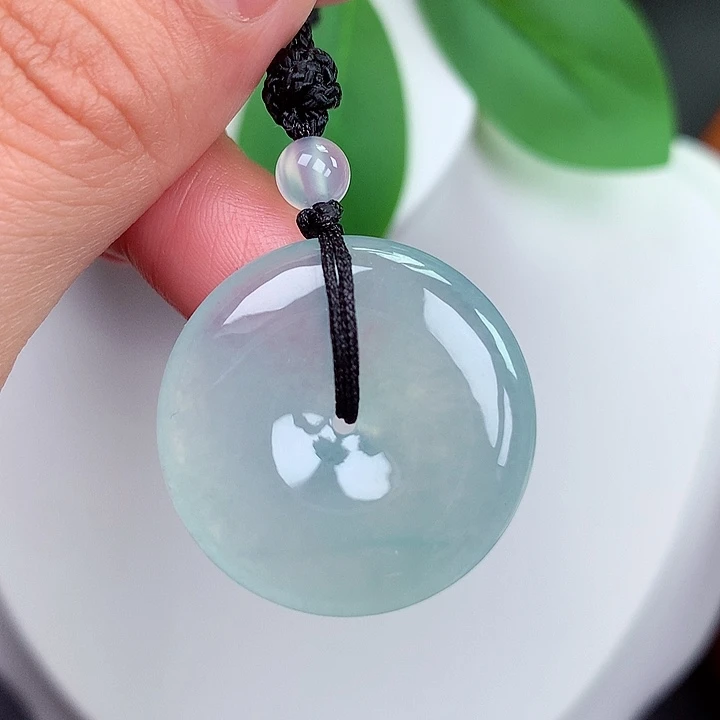 颈饰未镶嵌翡翠平安扣 26.9x5.3mm
