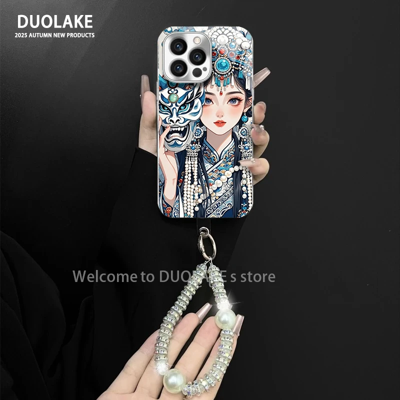 适用于苹果/oppo/华为/vivo/小米扎基拉姆电镀玻璃手链防摔手机壳