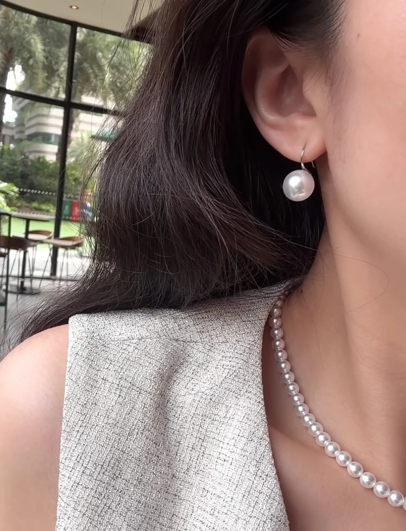 新人见面礼 高跟鞋耳饰12-13mm 正圆冷白极光 经典时尚百搭清货款