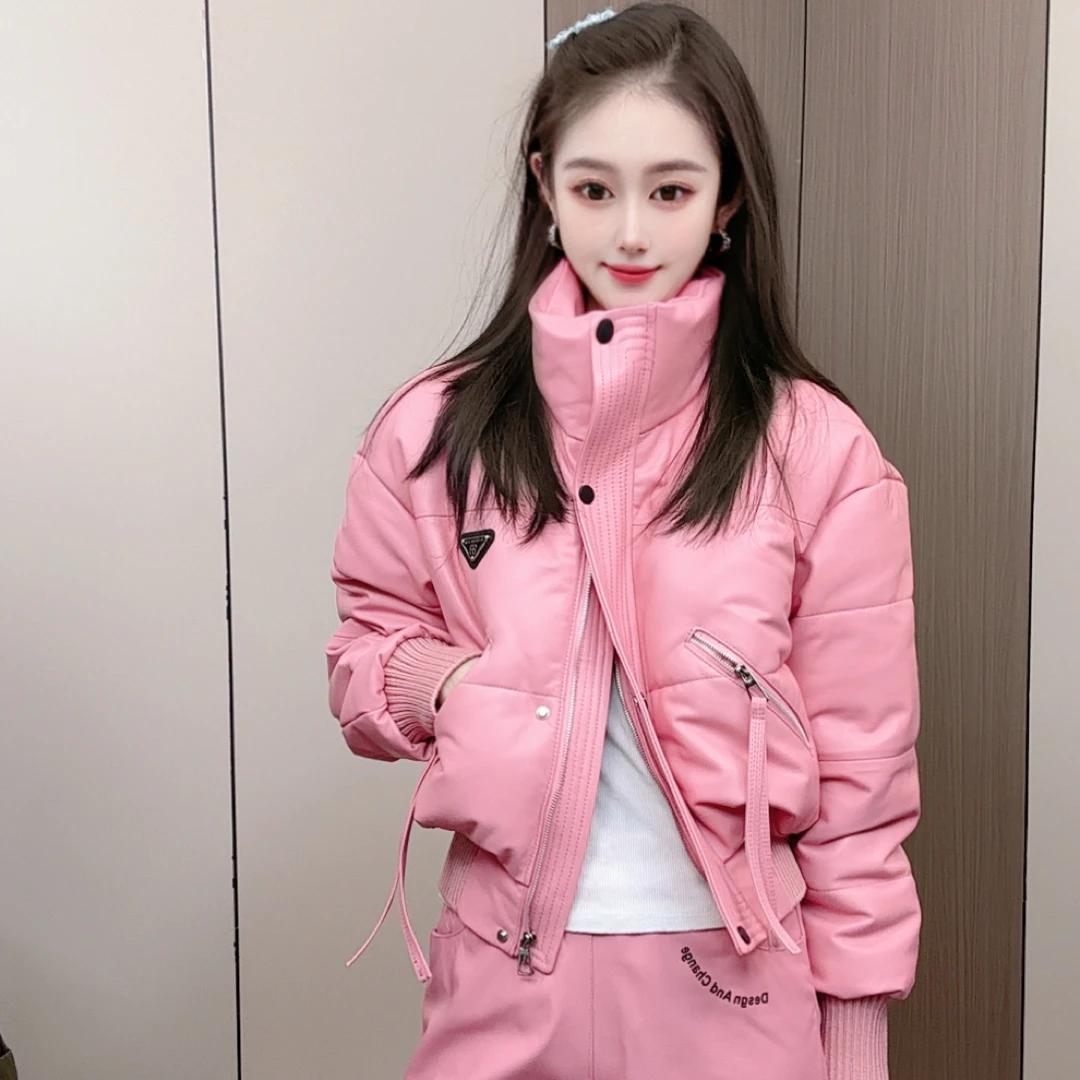 冬季新款真皮皮衣女短款时尚绵羊皮羽绒服设计款保暖外套6697